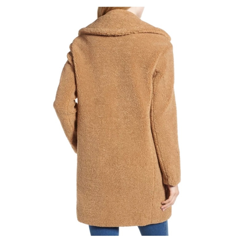 Kensie Teddy Faux Shearling Coat Jacket Brown Tan - Picture 9 of 11